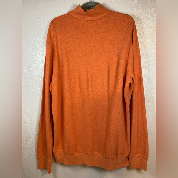 Polo Ralph Lauren Mens 1/4 Zip Sweater Size XL Orange Pony Long Sleeve - Picture 6 of 16